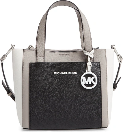 Michael Michael Kors Small Gemma Colorblock Leather Crossbody Bag - Black  In Pearl Grey/ Optic/ Black | ModeSens