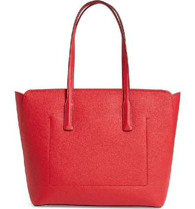 Shop Kate Spade Large Margaux Leather Tote In Hot Chili