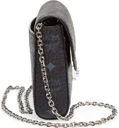 Shop Mcm Millie Monogrammed Leather Crossbody Bag - Black