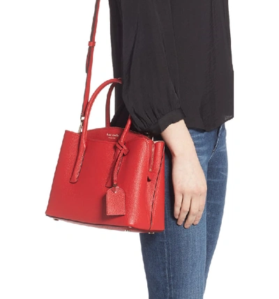 Shop Kate Spade Medium Margaux Leather Satchel In Hot Chili