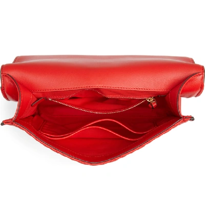 Shop Tory Burch Fleming Leather Convertible Shoulder Bag In Brilliant Red