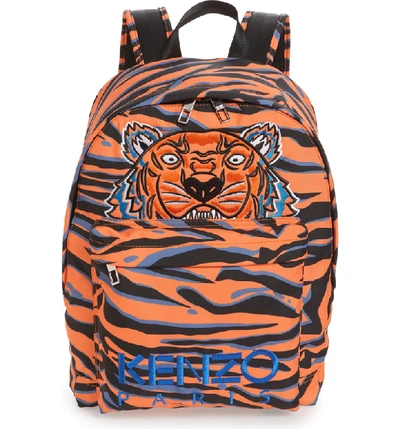 Shop Kenzo Embroidered Backpack - Orange In 17 Medium Orange