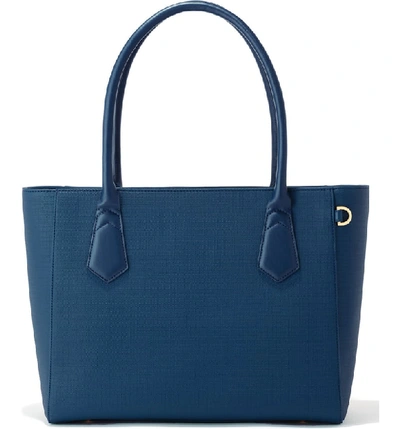Shop Dagne Dover Signature Classic Coated Canvas Tote - Blue In Bay Blue