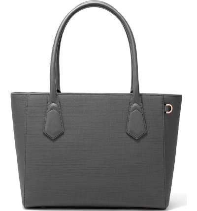 Shop Dagne Dover Signature Classic Coated Canvas Tote In Graphite