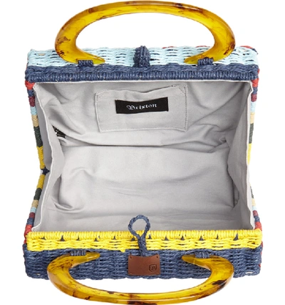 Shop Brixton Avalon Straw Top Handle Bag In Blue/ Multi