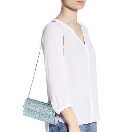 Shop Jimmy Choo Sweetie Glitter Clutch In Denim Mix