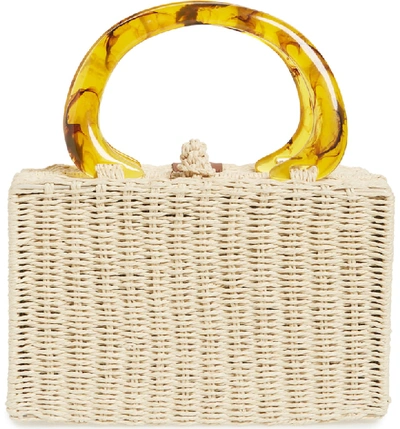 Shop Brixton Avalon Straw Top Handle Bag In Natural