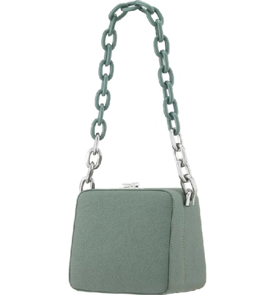 Shop The Volon Cube Chain Handle Leather Bag - Green In Military