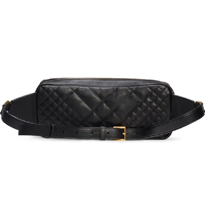 Shop Versace Icon Quilted Leather Belt Bag - Black In Nero