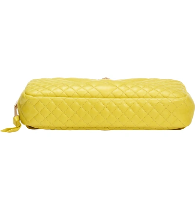 Shop Versace Icon Quilted Leather Belt Bag - Yellow In Verde Acido