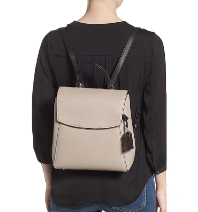 Shop Kate Spade Medium Grace Leather Backpack In Warm Taupe/ Black