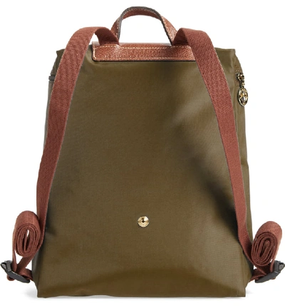 Shop Longchamp 'le Pliage' Backpack - Green In New Khaki