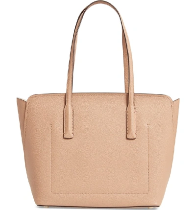 Shop Kate Spade Medium Margaux Leather Tote - Beige In Light Fawn