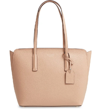 Shop Kate Spade Medium Margaux Leather Tote - Beige In Light Fawn