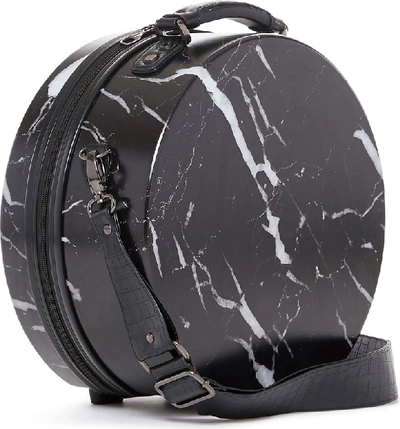 Shop Calpak Baye Small Hardcase Hat Box In Midnight Marble