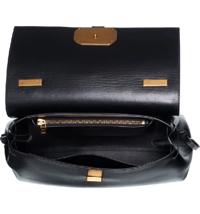 Shop Valentino Medium Vee Ring Leather Shoulder Bag In Nero