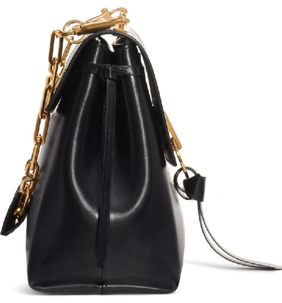 Shop Valentino Medium Vee Ring Leather Shoulder Bag In Nero