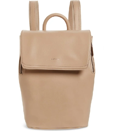 Shop Matt & Nat Mini Fabi Faux Leather Backpack - Beige In Frappe