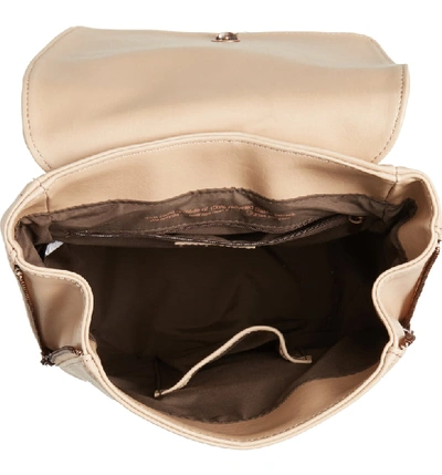 Shop Matt & Nat Mini Fabi Faux Leather Backpack - Beige In Frappe