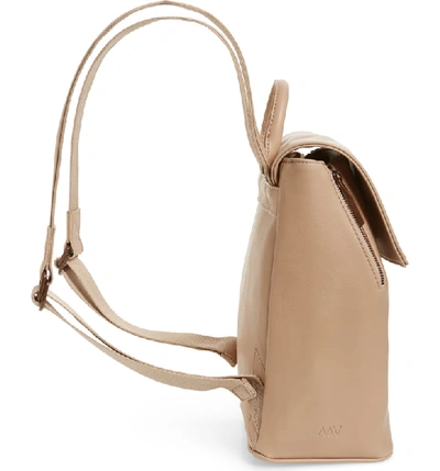 Shop Matt & Nat Mini Fabi Faux Leather Backpack - Beige In Frappe