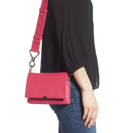 Shop Allsaints Captain Leather Shoulder Bag - Pink In Fuchsia Pink