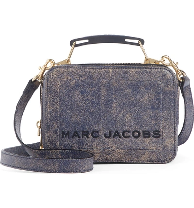 Shop Marc Jacobs The Box 20 Leather Crossbody Bag - Blue In Navy