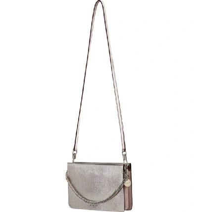 Shop Givenchy Cross 3 Leather Crossbody Bag In Silver/ Natural