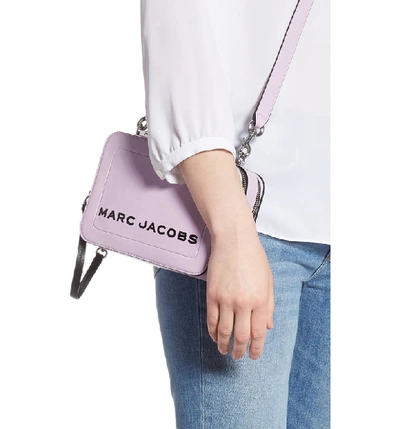 Shop Marc Jacobs The Box 20 Leather Crossbody Bag - Purple In Light Purple