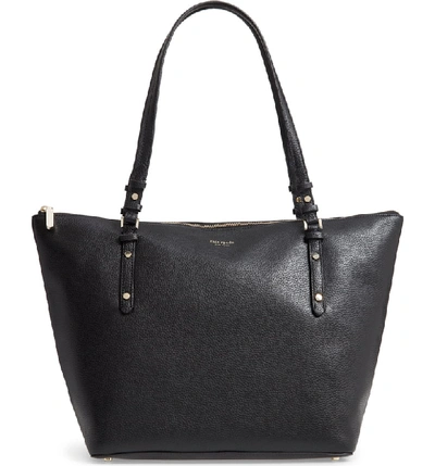 Shop Kate Spade Large Polly Leather Tote In Black