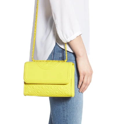 Tory Burch Fleming Matte Small Convertible Shoulder Bag in Yellow