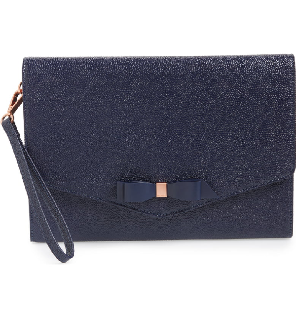 ted baker navy blue clutch bag
