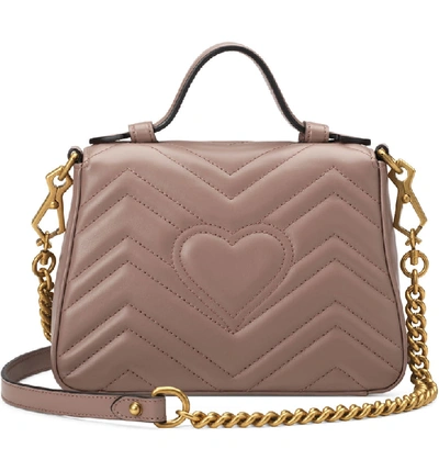 Shop Gucci Gg Matelasse Leather Top Handle Bag In Porcelain Rose