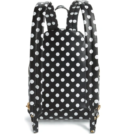 Shop Moschino Logo Polka Dot Backpack - Black In Black/ White