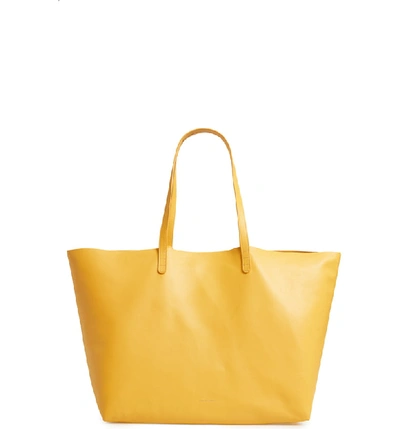 Shop Mansur Gavriel Oversize Lambskin Leather Tote - Yellow In Sun