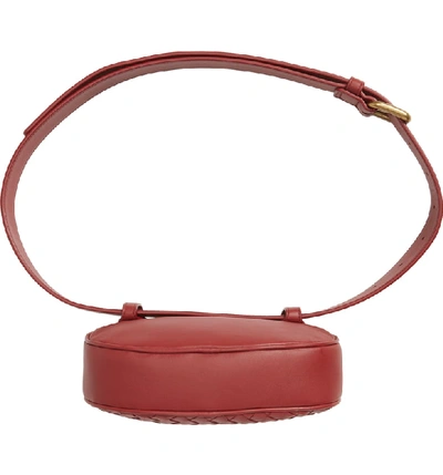 Shop Bottega Veneta Intrecciato Woven Leather Belt Bag In Baccara Rose/ Baccara Rose