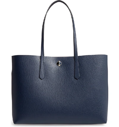 Shop Kate Spade Large Molly Leather Tote In Blazer Blue