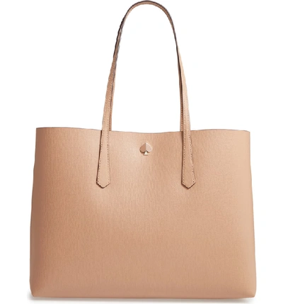Shop Kate Spade Large Molly Leather Tote - Beige In Light Fawn