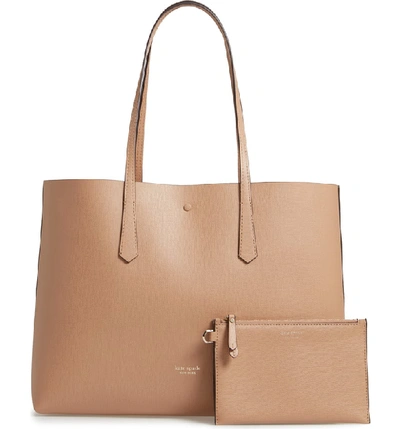 Shop Kate Spade Large Molly Leather Tote - Beige In Light Fawn