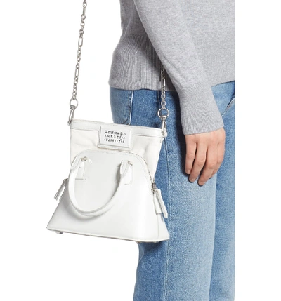 Shop Maison Margiela Mini 5ac Convertible Leather Bag In White