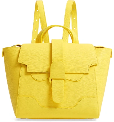 Shop Senreve Mini Maestra Leather Satchel In Lemon