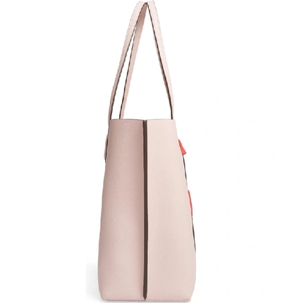 Shop Tory Burch Perry Leather Tote In Shell Pink