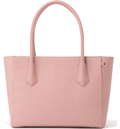 Shop Dagne Dover Signature Legend Coated Canvas Tote - Pink In Wildflower