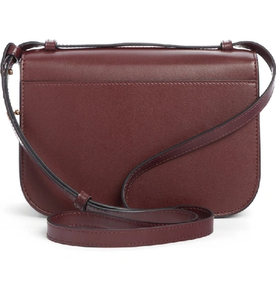 Shop Jw Anderson Lock Leather Convertible Shoulder Bag - Burgundy