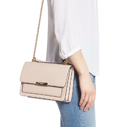 Shop Michael Michael Kors Jade Leather Gusset Shoulder Bag - Pink In Soft Pink