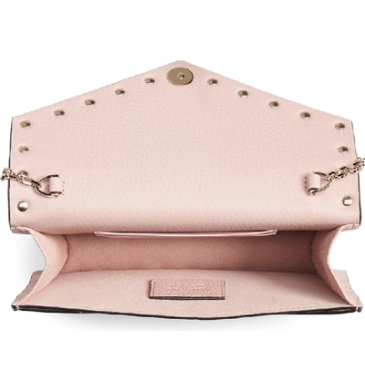 Shop Valentino Rockstud Calfskin Leather Envelope Pouch In Water Rose