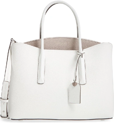 Shop Kate Spade Large Margaux Leather Satchel - Pink In Optic White Multi