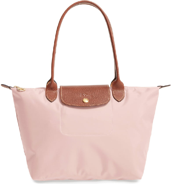 small pink longchamp bag