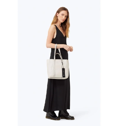 Shop Marc Jacobs The Tag 27 Leather Tote - Ivory In Porcelain