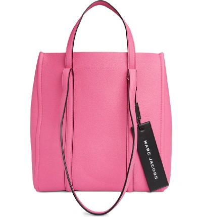 Shop Marc Jacobs The Tag 27 Leather Tote - Pink In Bright Pink