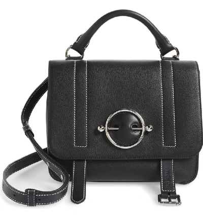 Shop Jw Anderson Disc Leather Top Handle Satchel - Black